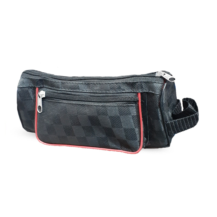 double zip pouch gray