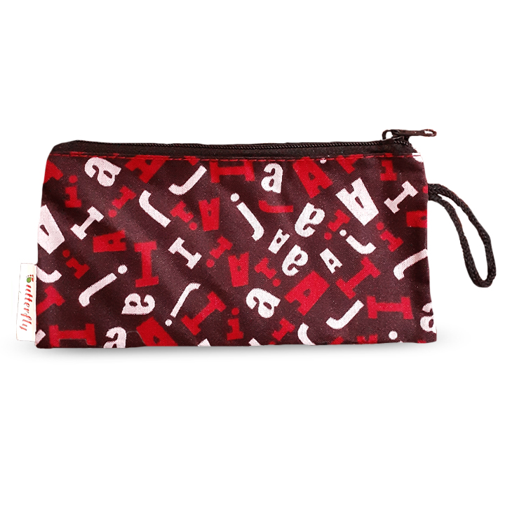 red abc Print Pouch