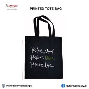 Printed Black Tote Bag