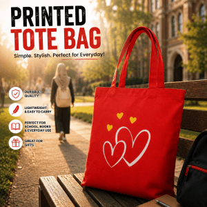 Printed Red Tote Bag