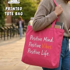 Printed Pink Vibes Tote Bag